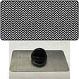 Black White Chevron Novelty Metal Hat Pin