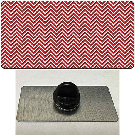 Red White Chevron Novelty Metal Hat Pin