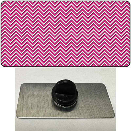 Pink White Chevron Novelty Metal Hat Pin