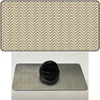 Gold White Chevron Novelty Metal Hat Pin