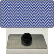 Blue White Chevron Novelty Metal Hat Pin