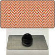 Orange White Chevron Novelty Metal Hat Pin