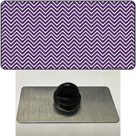 Purple White Chevron Novelty Metal Hat Pin