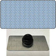 Light Blue White Chevron Novelty Metal Hat Pin