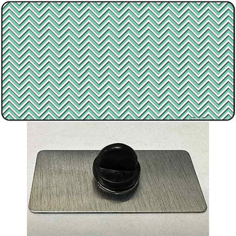 Mint White Chevron Novelty Metal Hat Pin