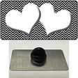 Black White Chevron White Center Hearts Novelty Metal Hat Pin