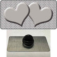 Grey White Chevon Grey Center Hearts Novelty Metal Hat Pin