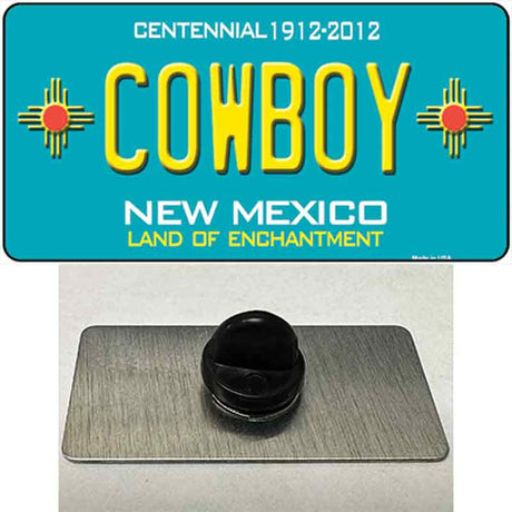 Cowboy New Mexico Teal Novelty Metal Hat Pin