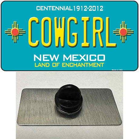 Cowgirl New Mexico Teal Novelty Metal Hat Pin