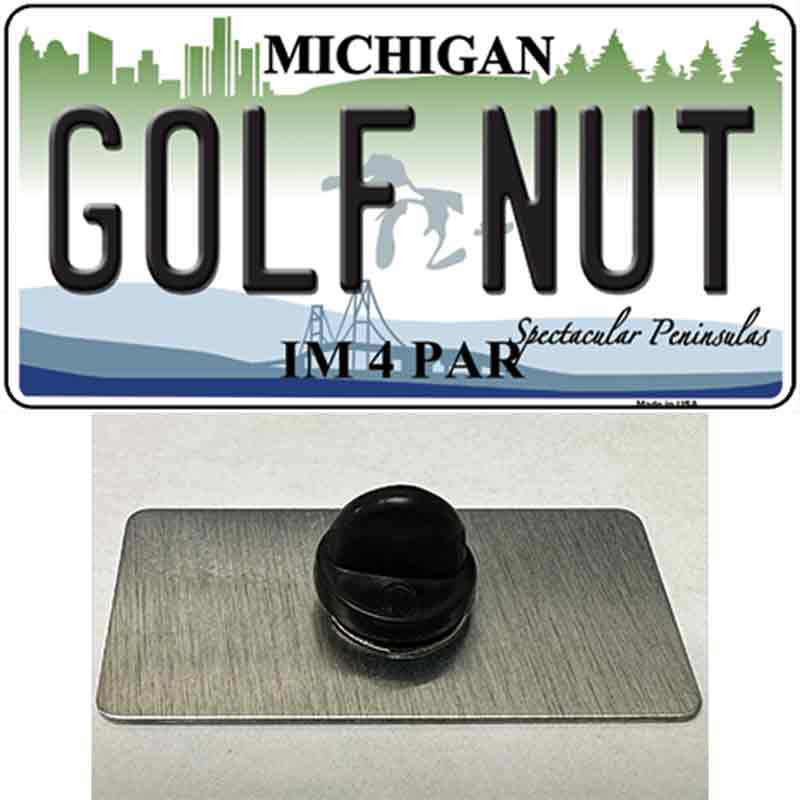 Golf Nut Michigan State Novelty Metal Hat Pin