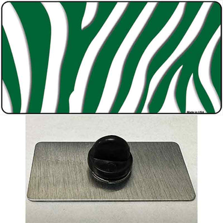 Green White Zebra Novelty Metal Hat Pin