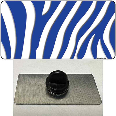 Blue White Zebra Novelty Metal Hat Pin