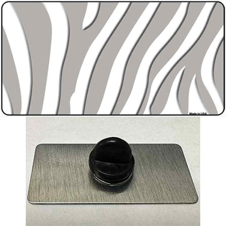 Grey White Zebra Novelty Metal Hat Pin