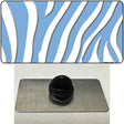 Light Blue White Zebra Novelty Metal Hat Pin