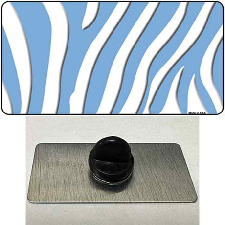 Light Blue White Zebra Novelty Metal Hat Pin