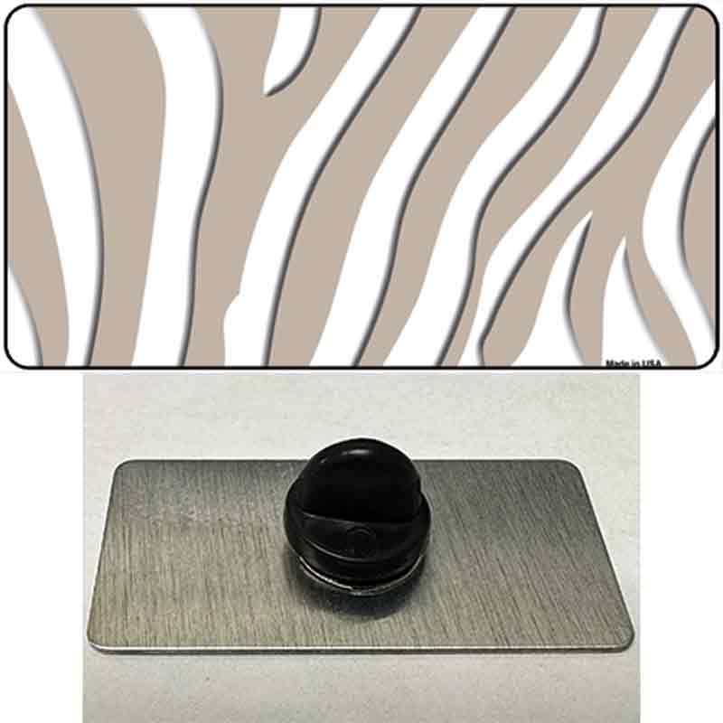 Tan White Zebra Novelty Metal Hat Pin