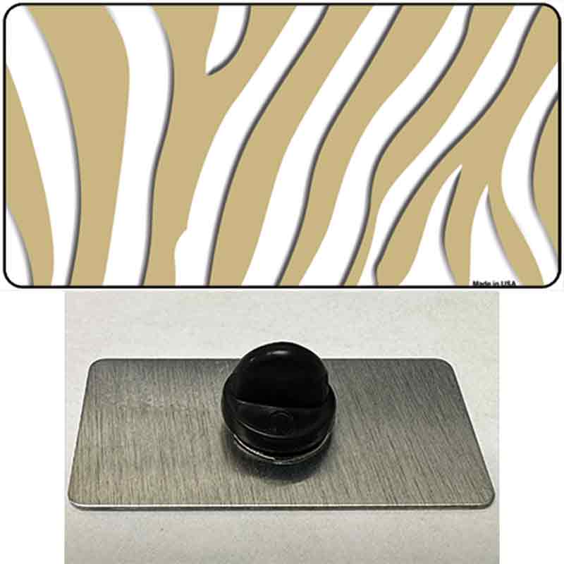 Gold White Zebra Novelty Metal Hat Pin