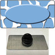 Light Blue White Giraffe Light Blue Center Oval Novelty Metal Hat Pin