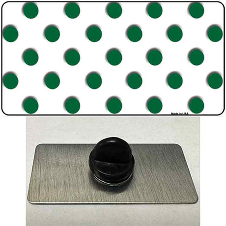 Green White Polka Dot Novelty Metal Hat Pin