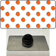 Orange White Polka Dot Novelty Metal Hat Pin