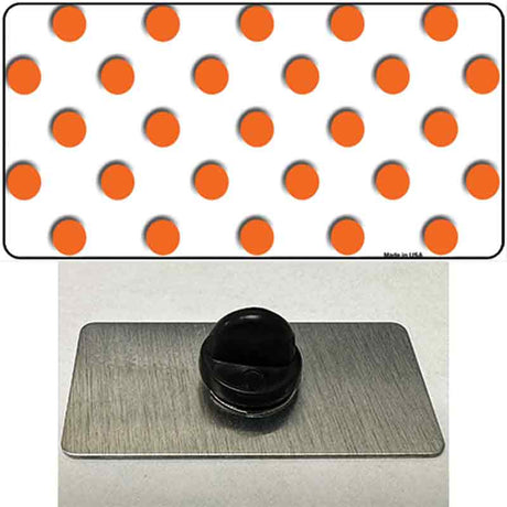 Orange White Polka Dot Novelty Metal Hat Pin