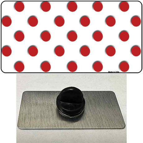 Red White Polka Dot Novelty Metal Hat Pin