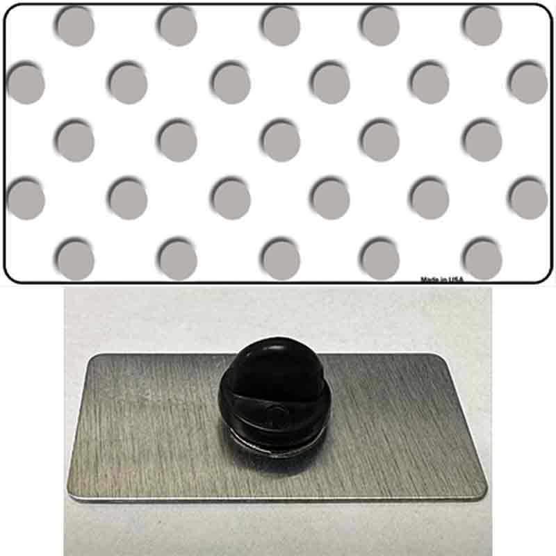 Grey White Polka Dot Novelty Metal Hat Pin