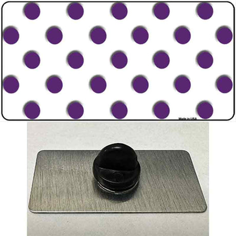 Purple White Polka Dot Novelty Metal Hat Pin