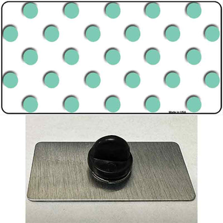 Mint White Polka Dot Novelty Metal Hat Pin