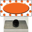 Orange White Polka Dot Orange Center Oval Novelty Metal Hat Pin