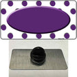 Purple White Polka Dot Purple Center Oval Novelty Metal Hat Pin