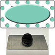 Mint White Polka Dot Teal Center Oval Novelty Metal Hat Pin