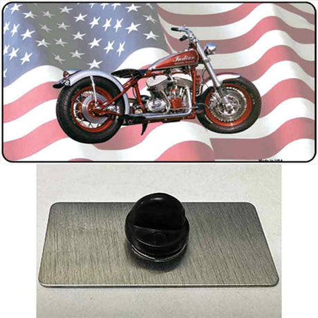 Indian Motorcycle American Flag Novelty Metal Hat Pin