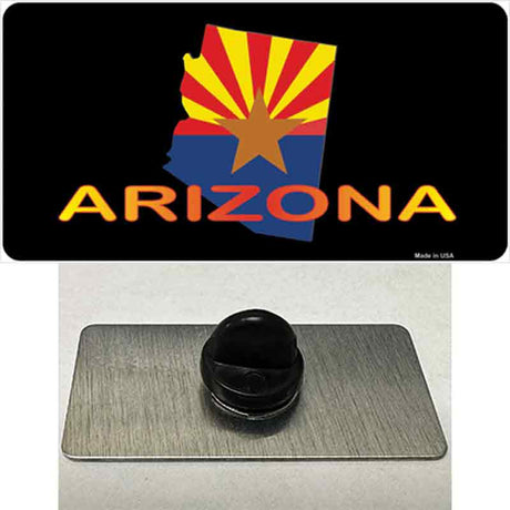 Arizona Flag Filled State Outline Novelty Metal Hat Pin