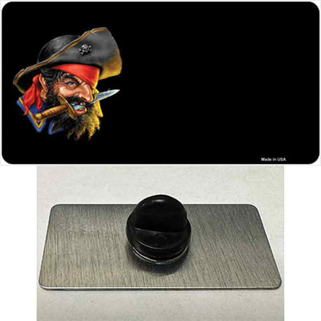 Pirate with Knife Offset Novelty Metal Hat Pin