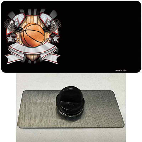 Basketball Banner Offset Novelty Metal Hat Pin