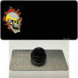 Flaming Skull Offset Novelty Metal Hat Pin