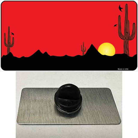 Southwest Cactus Sunrise Red Novelty Metal Hat Pin