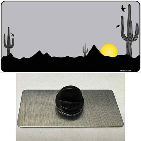 Southwest Cactus Sunrise Gray Novelty Metal Hat Pin