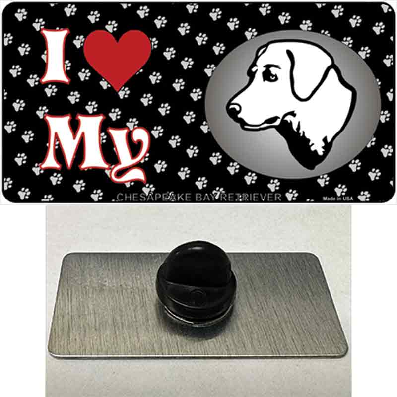 I Love My Chesapeake Bay Retriever Novelty Metal Hat Pin
