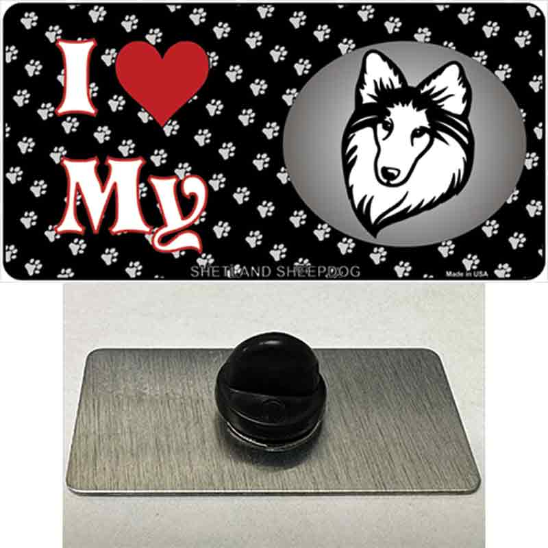 I Love My Shetland Sheepdog Novelty Metal Hat Pin