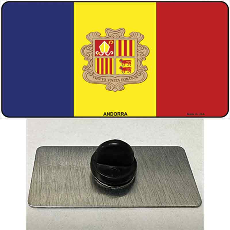 Andorra Flag Novelty Metal Hat Pin