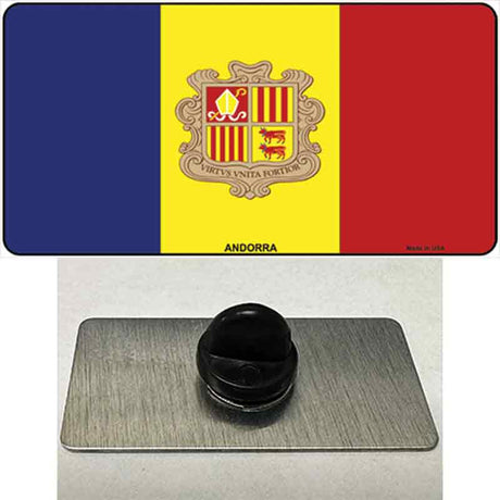 Andorra Flag Novelty Metal Hat Pin