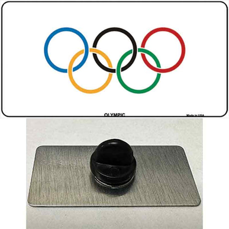 Olympic Flag Novelty Metal Hat Pin