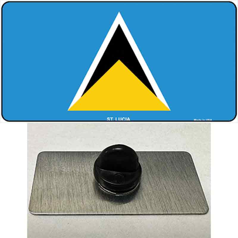 St Lucia Flag Novelty Metal Hat Pin