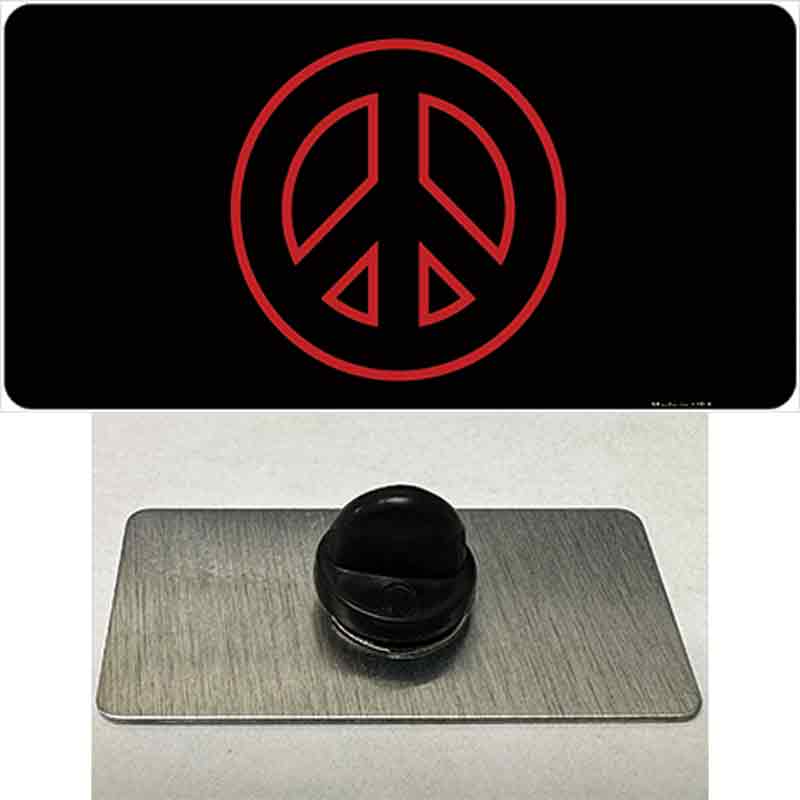 Red Peace Sign Novelty Metal Hat Pin