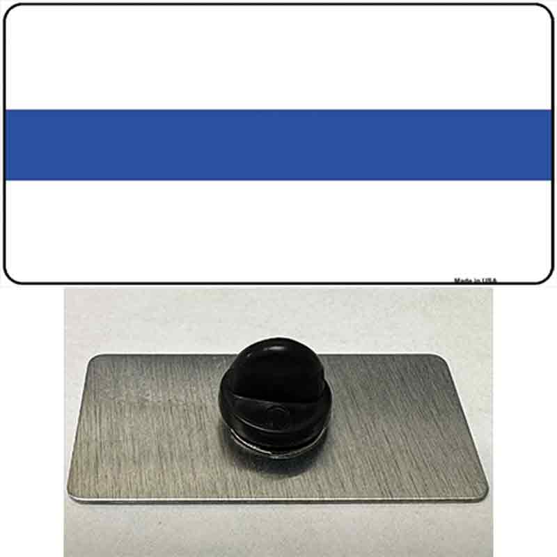 Thin Blue Line White Novelty Metal Hat Pin