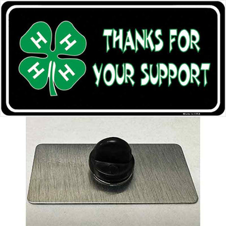 Thanks For Your Support 4-H Novelty Metal Hat Pin