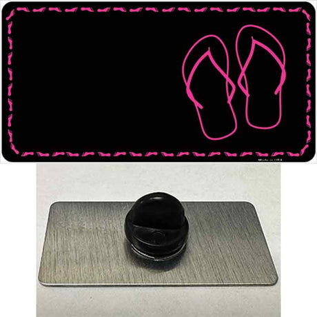 Flip Flops Pink Offset Novelty Metal Hat Pin