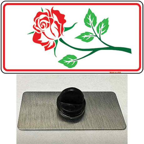 Rose Design White Novelty Metal Hat Pin